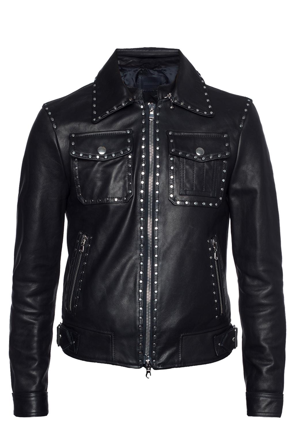 Studded Biker Jacket Diesel Black Gold Vitkac Gb